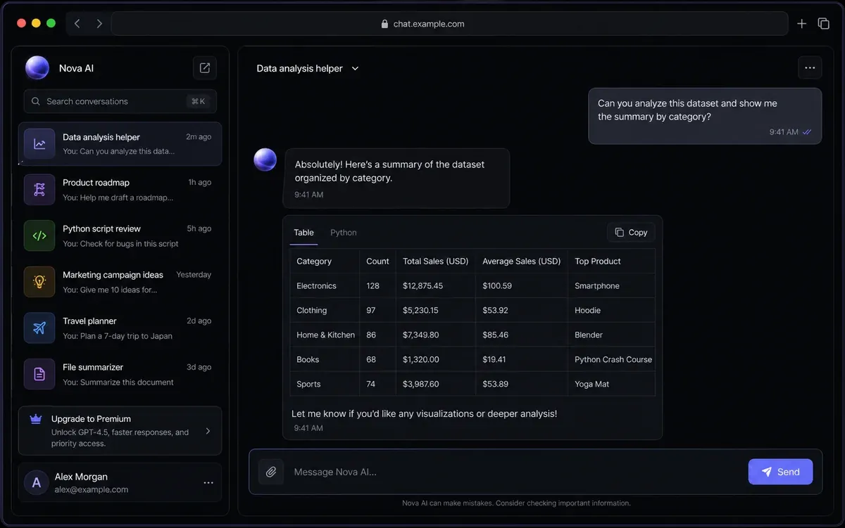 Onyx — UI mockup